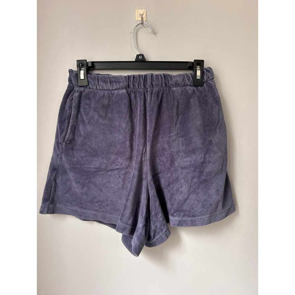 Aerie Women Blue Velour Lounge Shorts Small Elastic Waist Pockets 7816